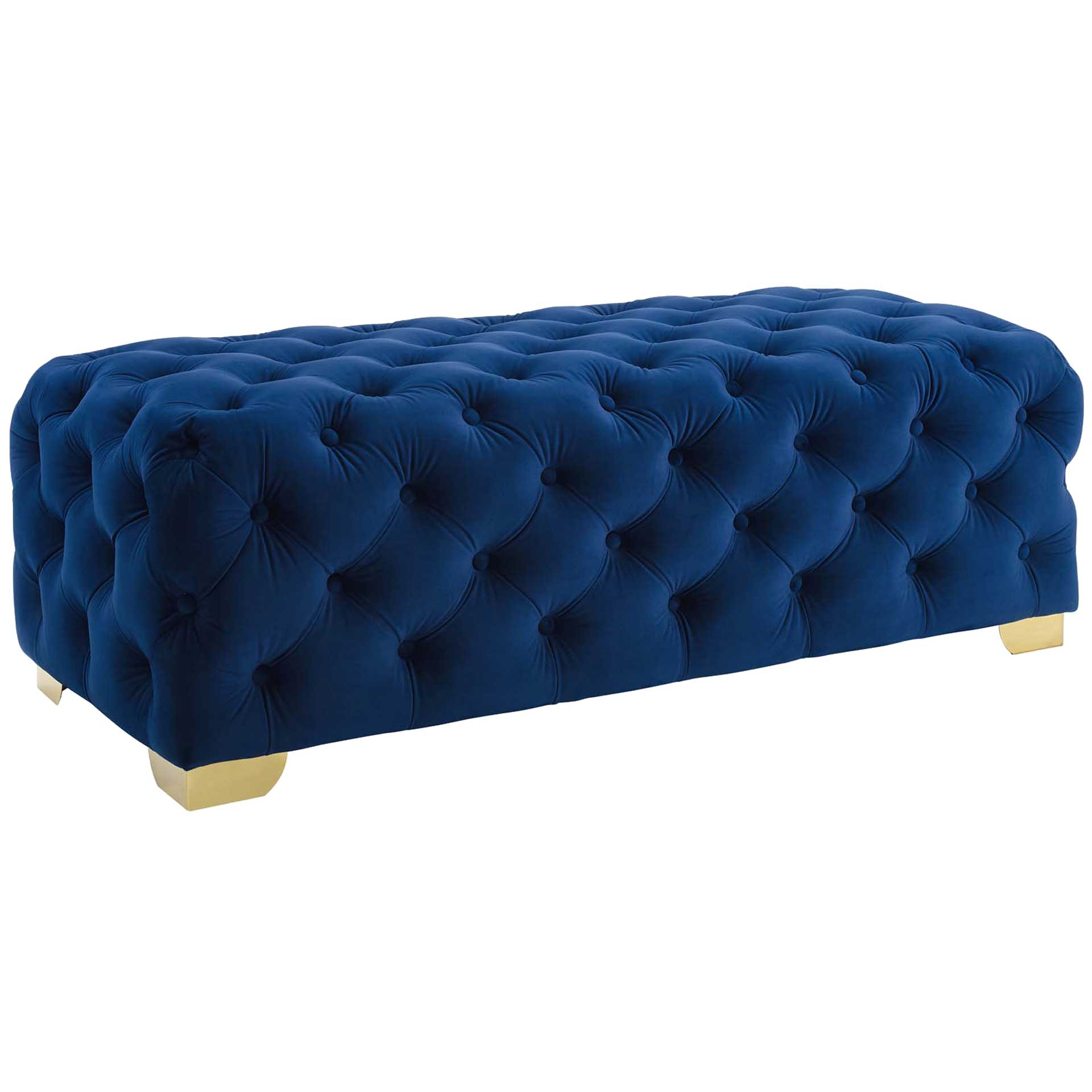 Seneca Velvet Bench Navy - Froy.com