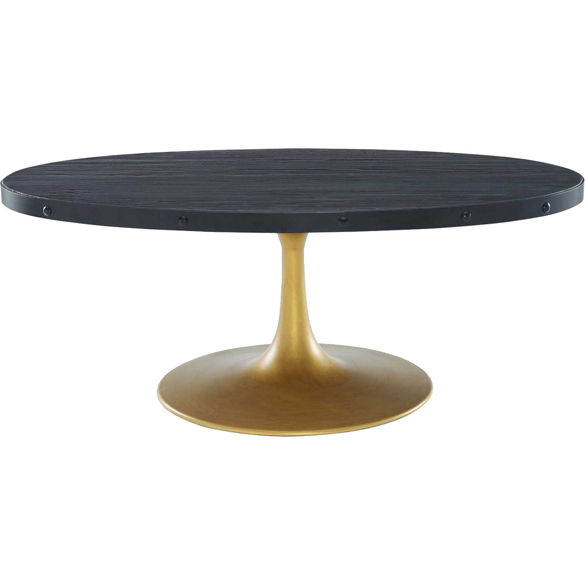 Druid Wood Top Coffee Table Black/Gold
