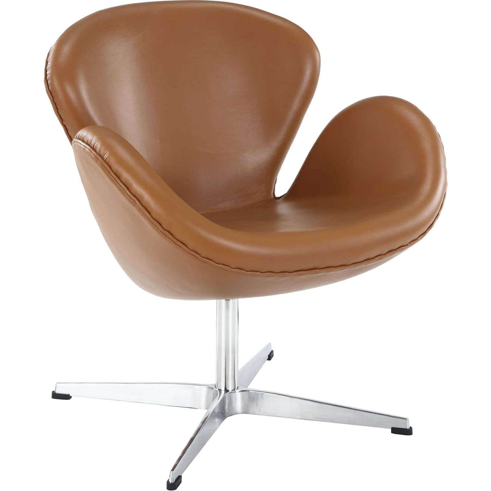 Wind Leather Lounge Chair Terracotta