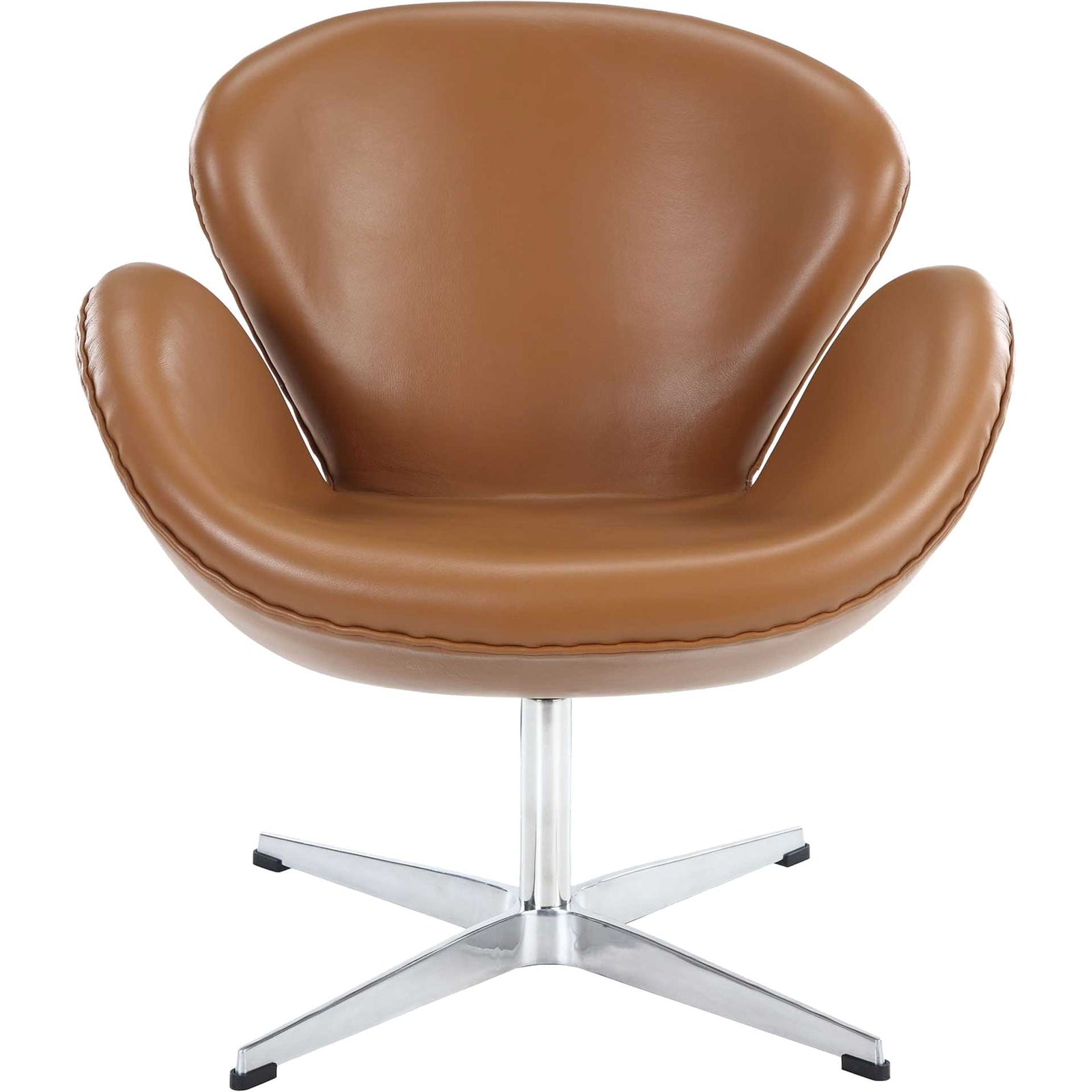 Wind Leather Lounge Chair Terracotta