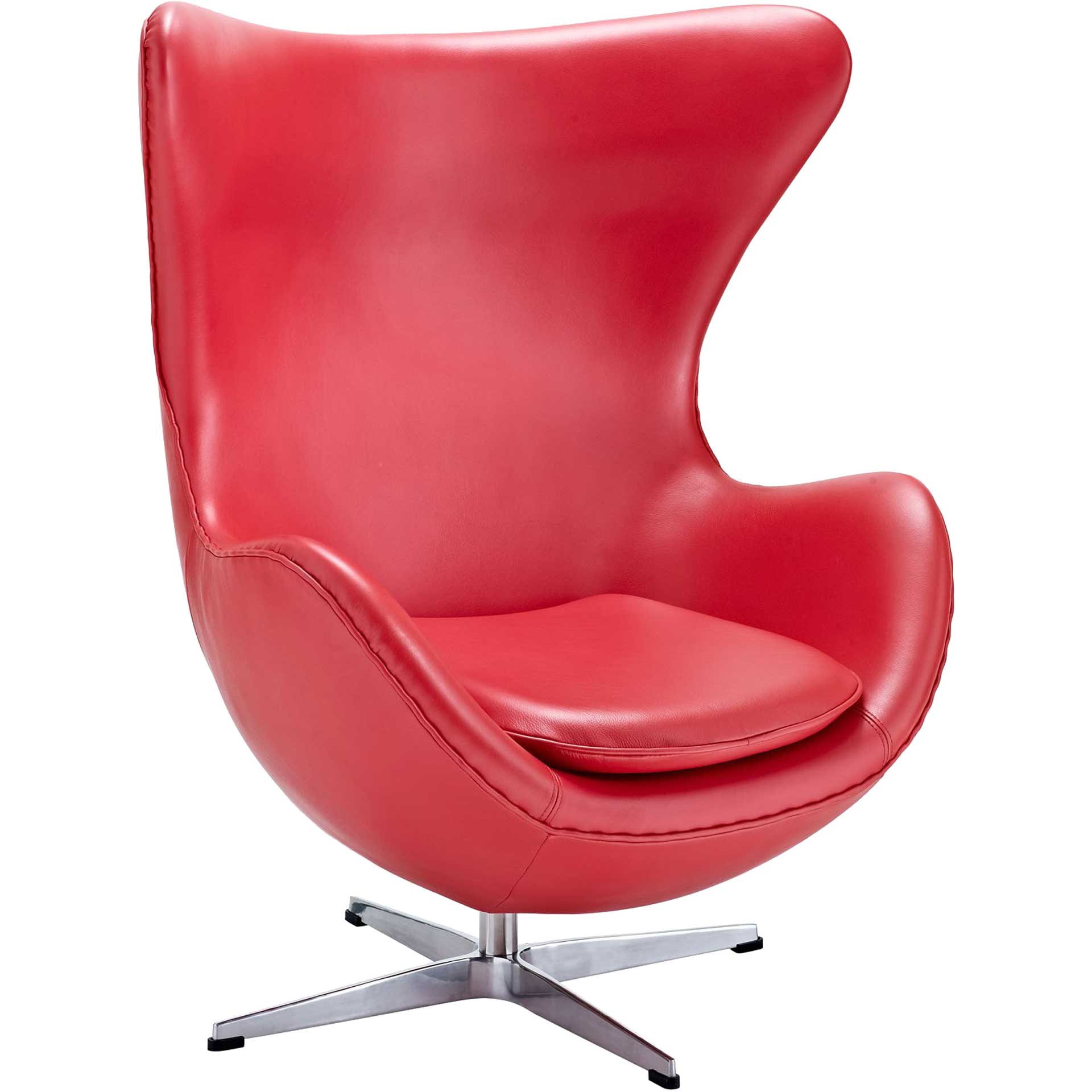 Grand Leather Lounge Chair Red