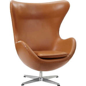 Grand Leather Lounge Chair Terracotta