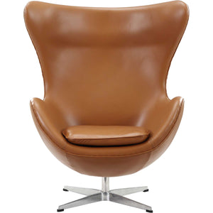 Grand Leather Lounge Chair Terracotta