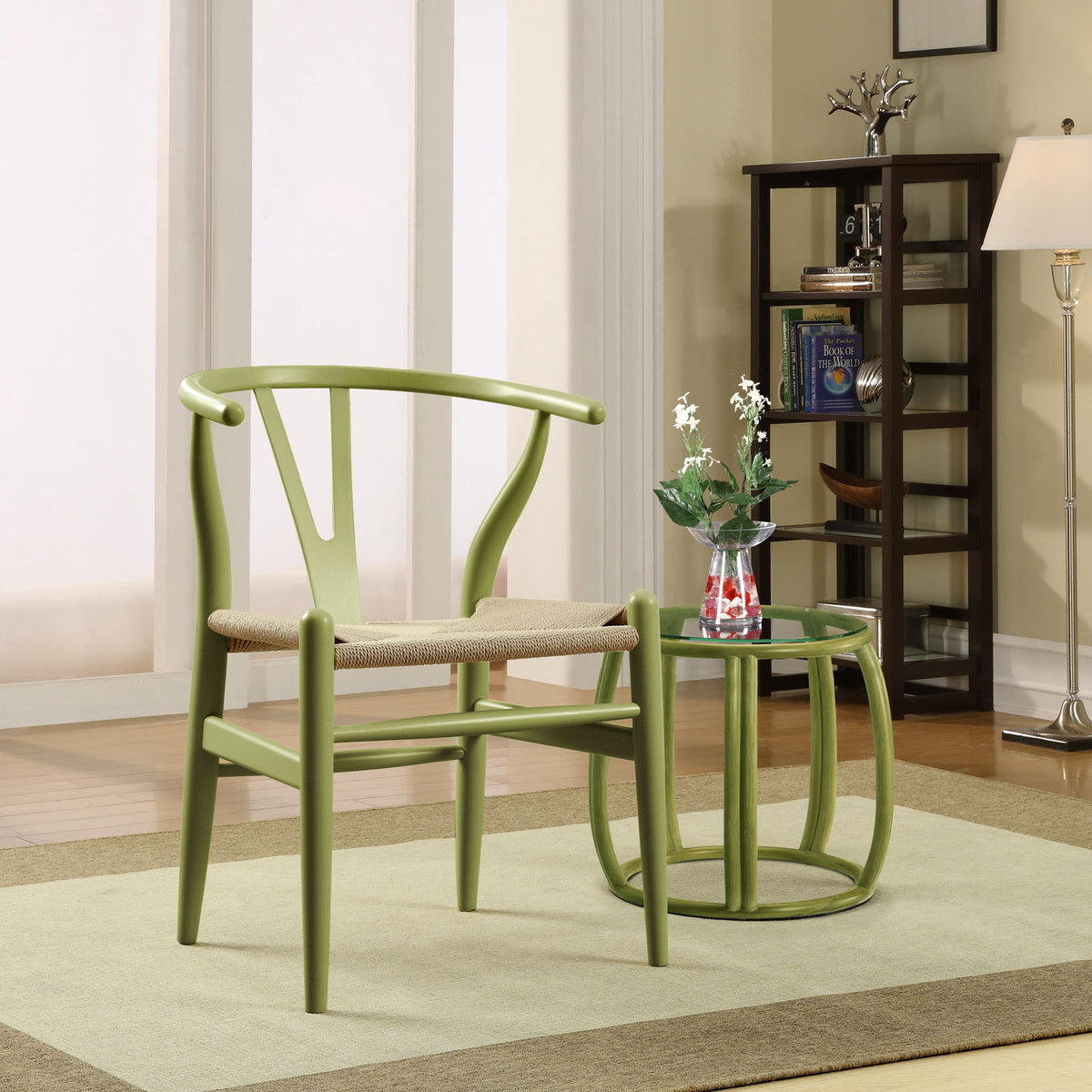 Amelot Wood Armchair Green