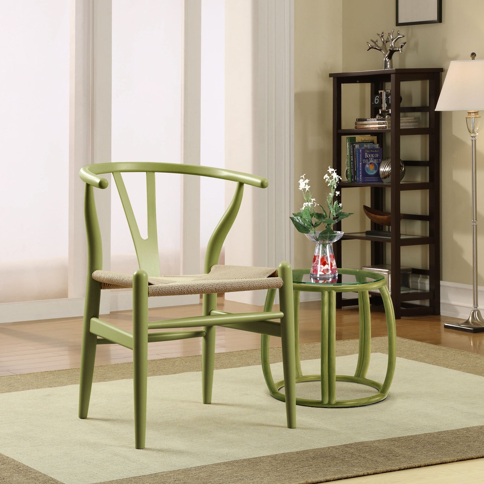 Amelot Wood Armchair Green