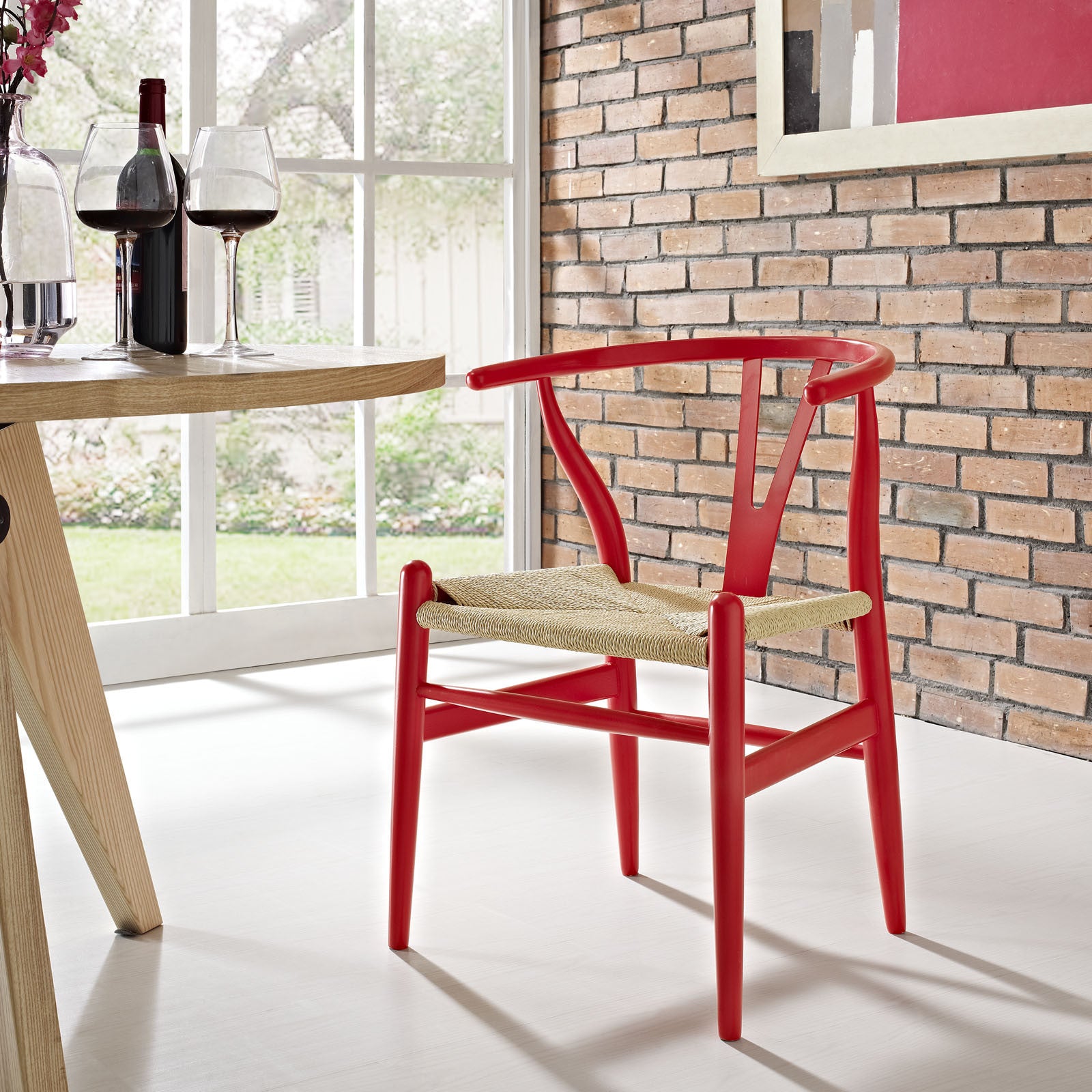 Amelot Wood Armchair Red