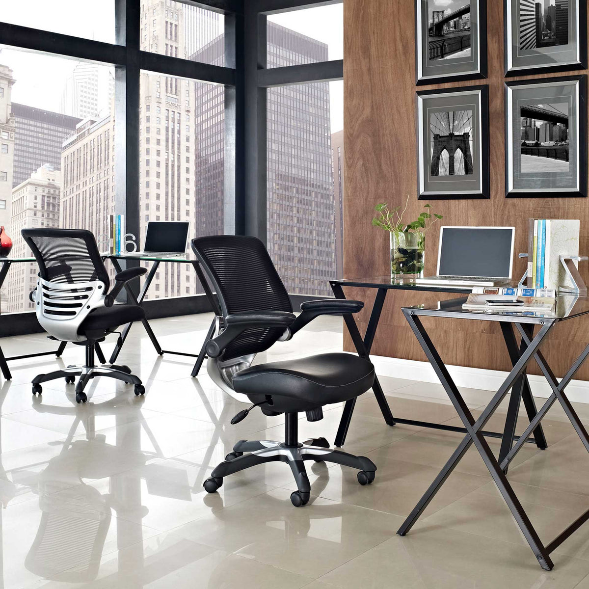 Eloise Vinyl Office Chair Black