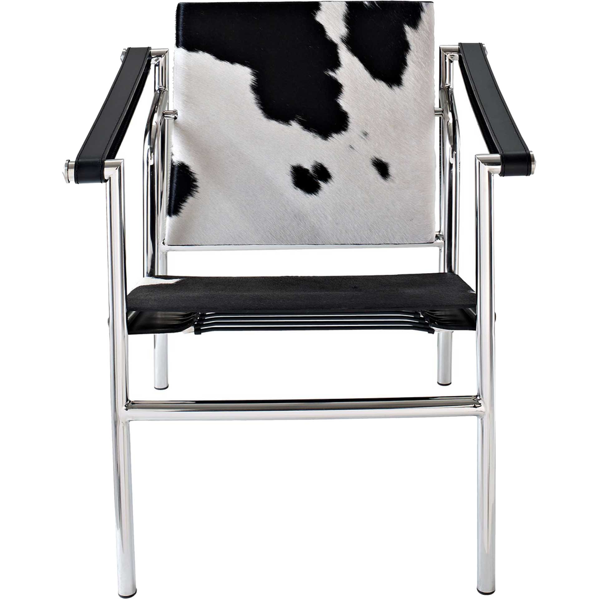 Chant Pony Hide Lounge Chair Black And White
