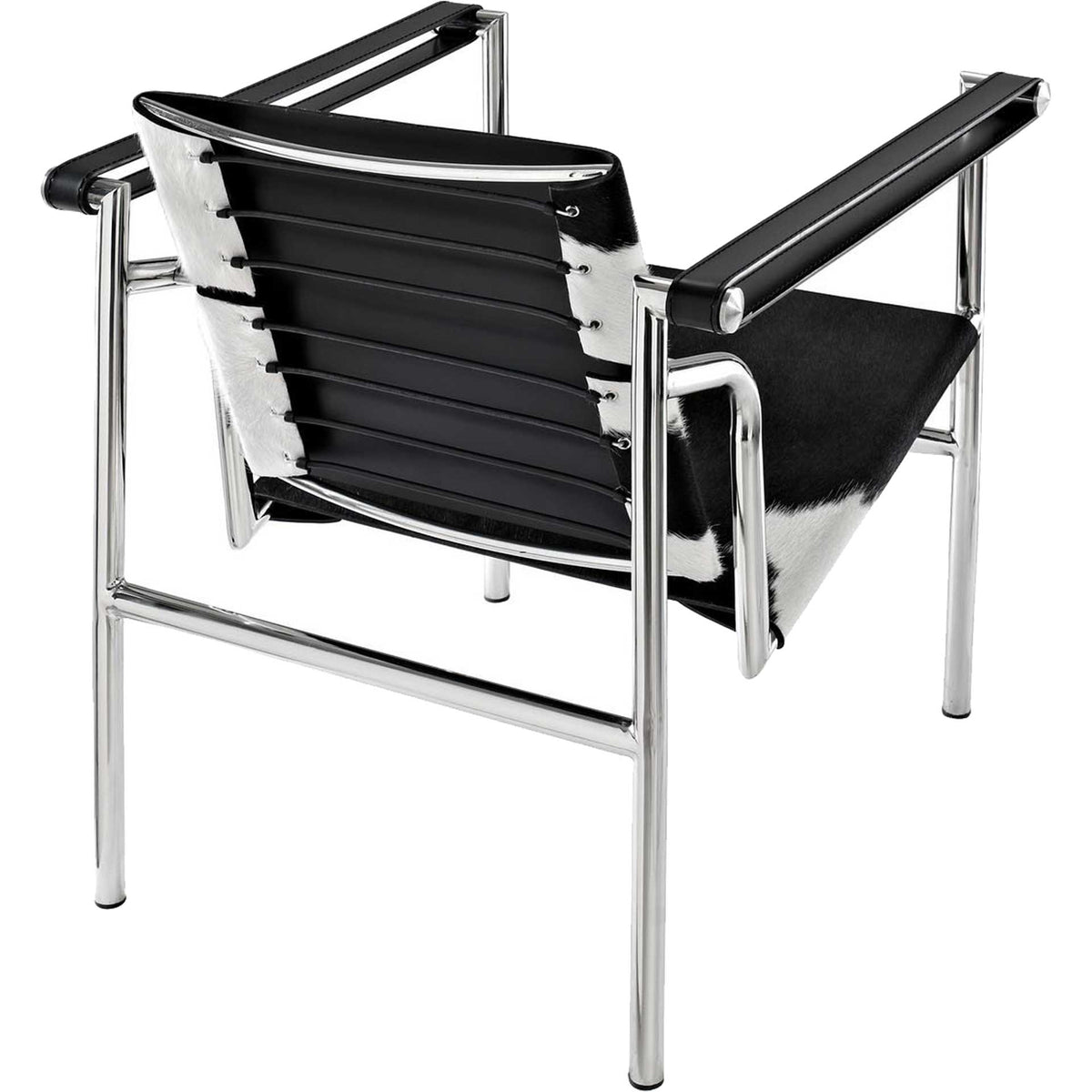 Chant Pony Hide Lounge Chair Black And White