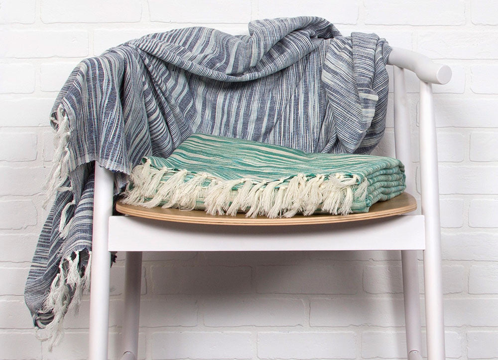 Essential Midnight Navy/Ashley Blue Throw