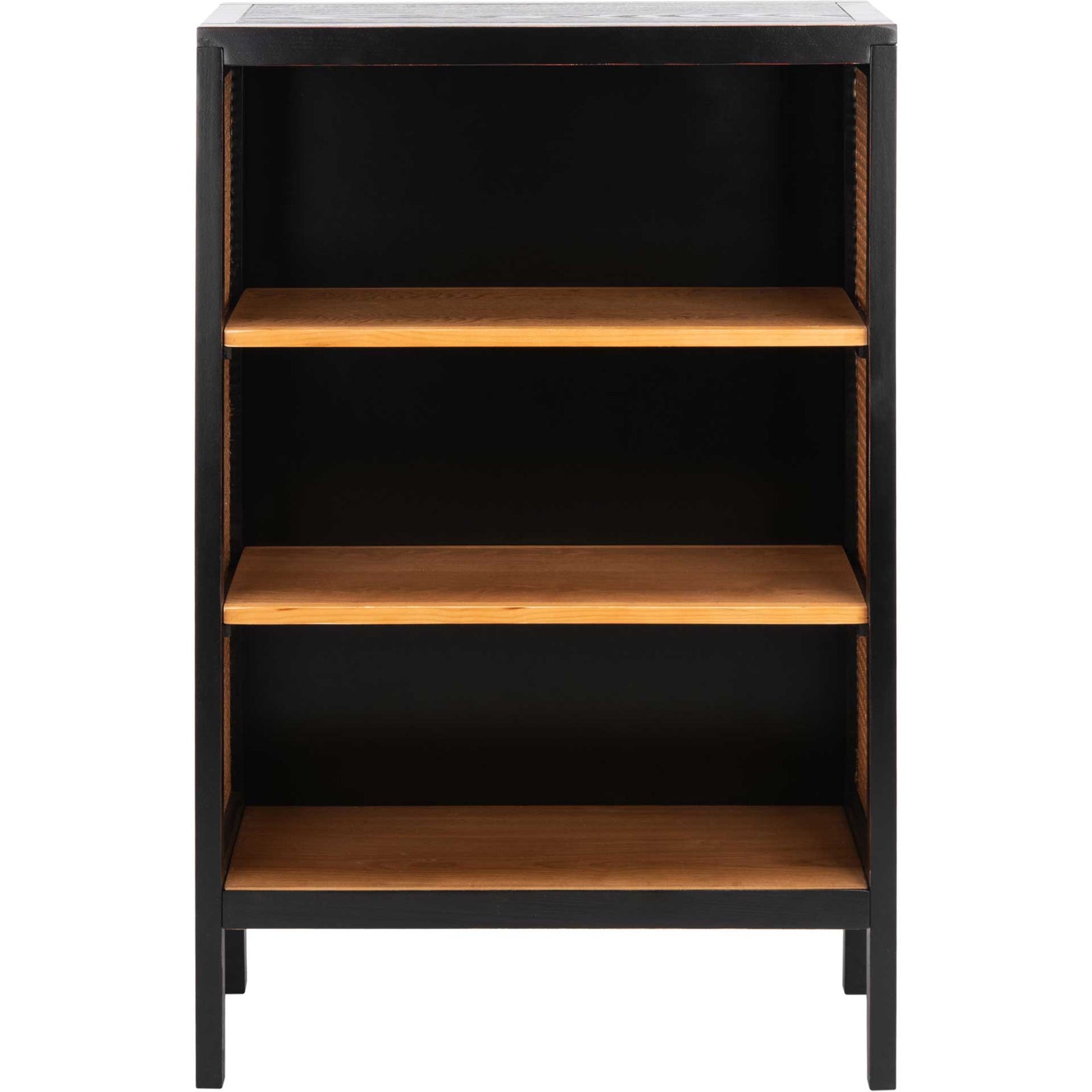 Franklin 3 Shelf Wood Back Etagere Black/Light Natural - Froy.com