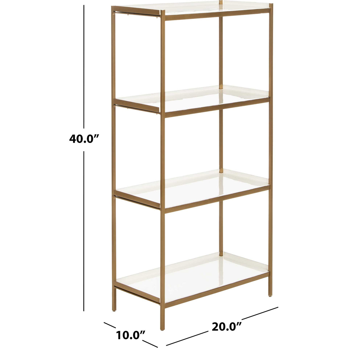 Darby 4 Tier Etagere White/Brass