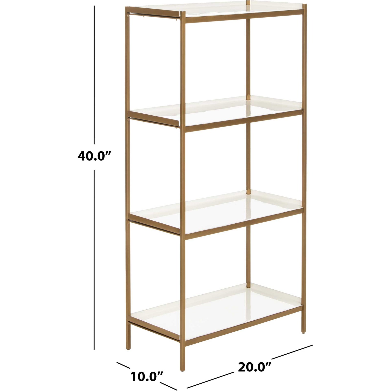 Darby 4 Tier Etagere White/Brass