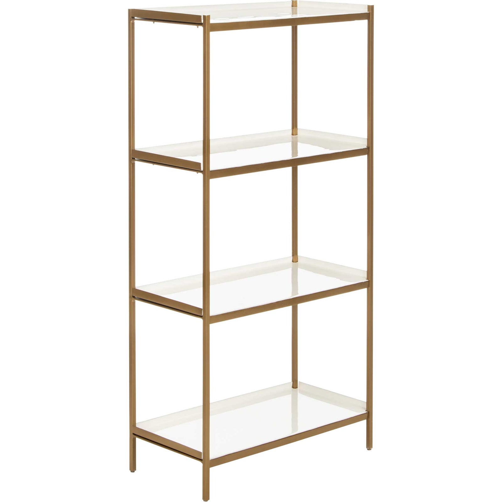 Darby 4 Tier Etagere White/Brass