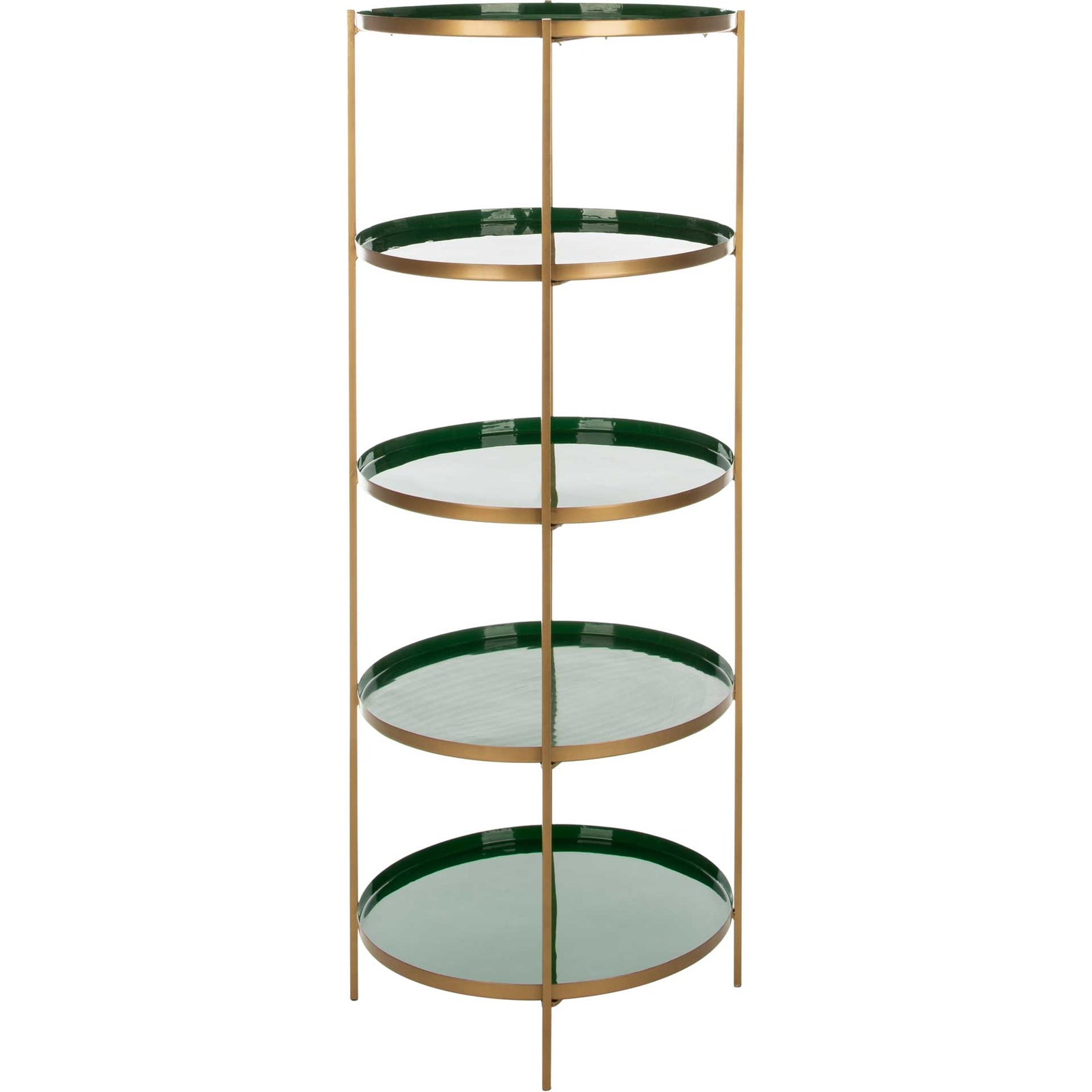 Tiana Round 5 Tier Etagere Hunter Green/Brass