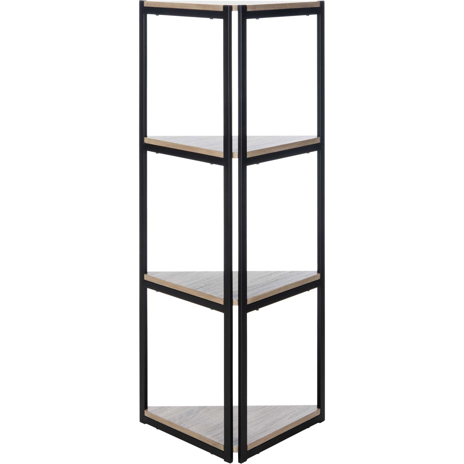 Lodge 4 Tier Corner Bookshelf Light Gray/Black