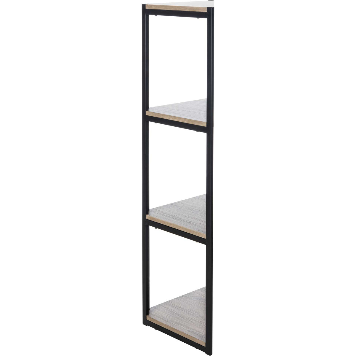 Lodge 4 Tier Corner Bookshelf Light Gray/Black