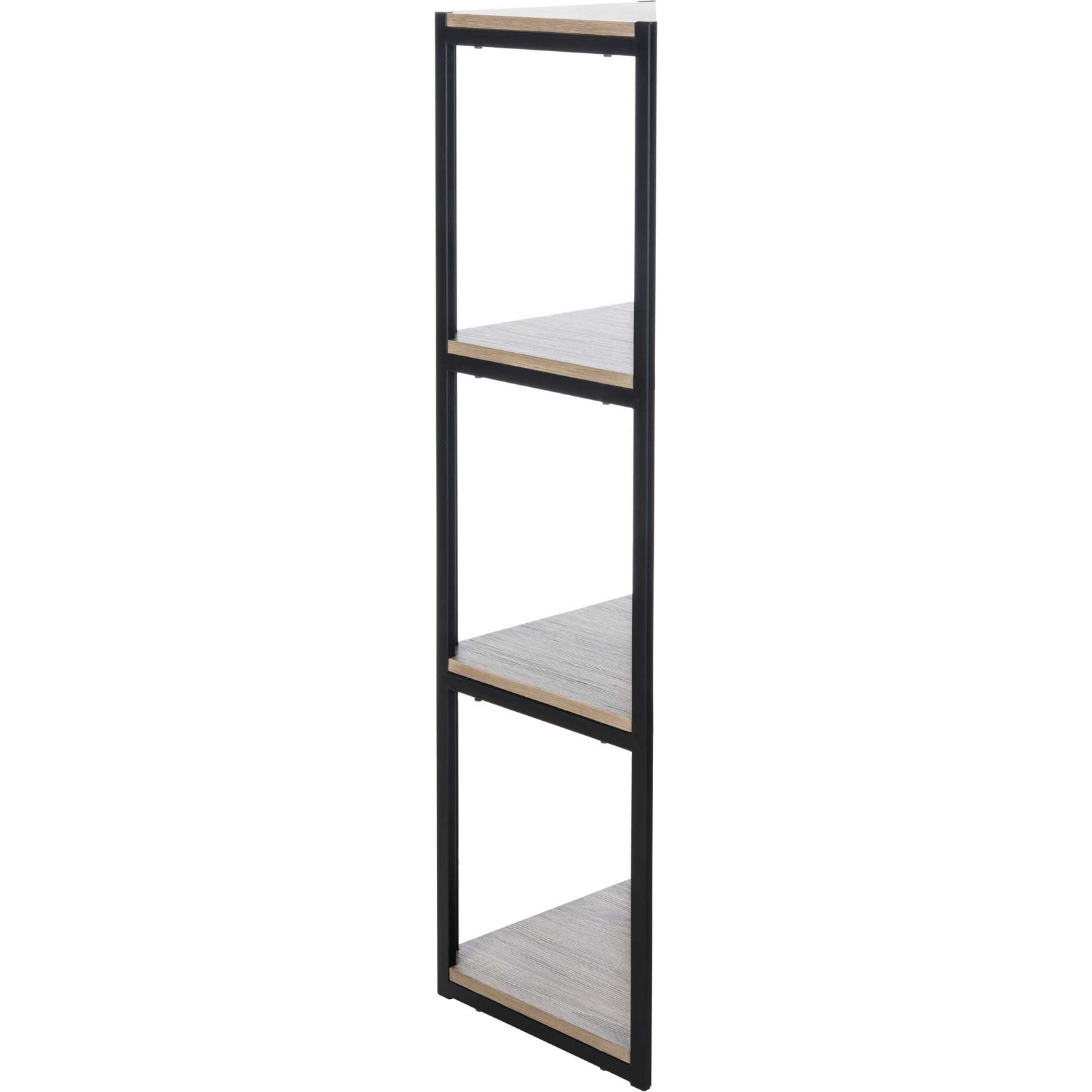 Lodge 4 Tier Corner Bookshelf Light Gray/Black