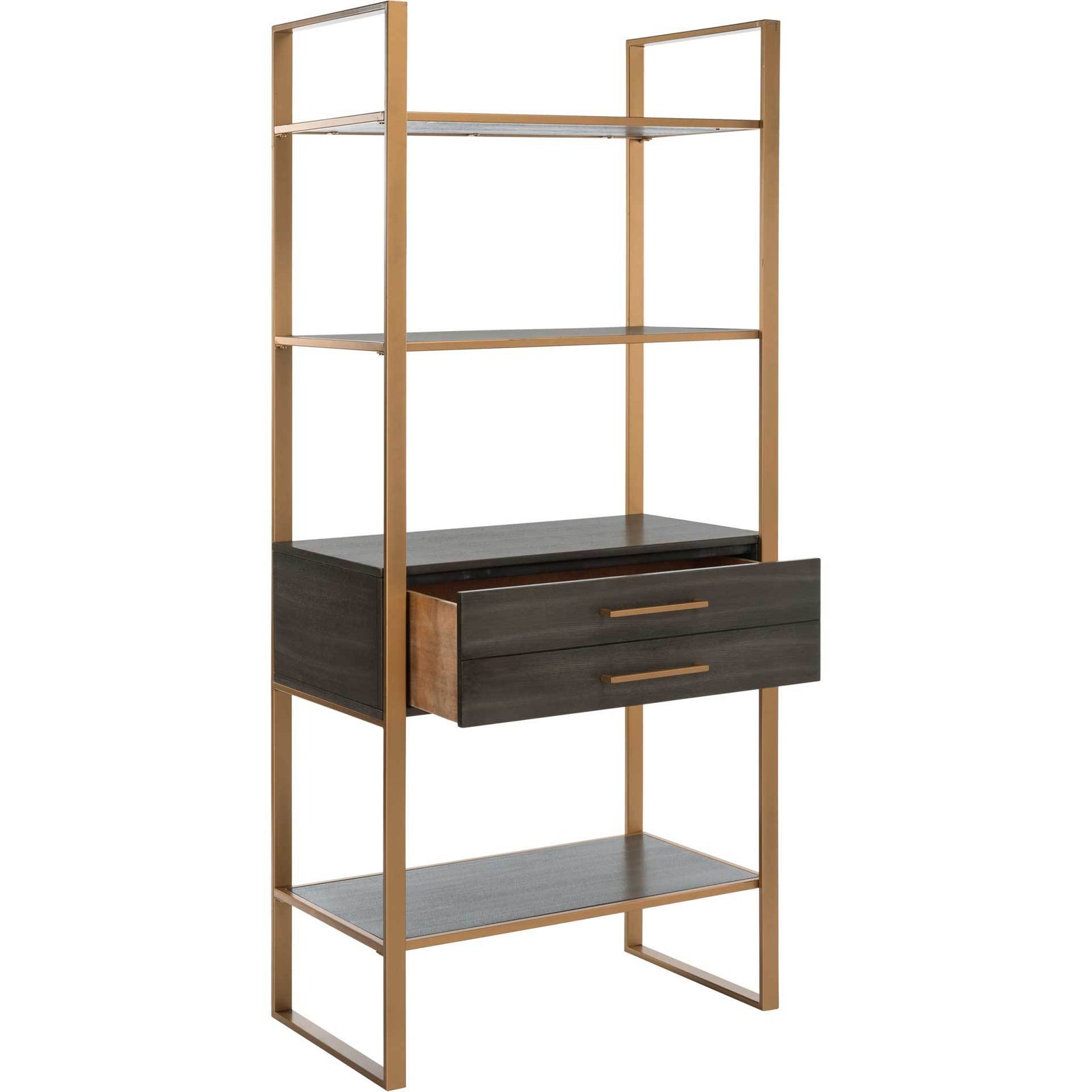 Skadi 4 Tier 1 Drawer Etagere Gold/Gray Oak