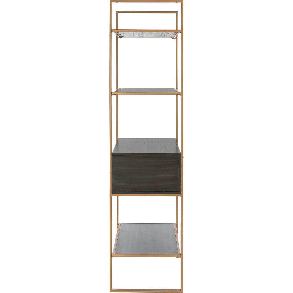 Skadi 4 Tier 1 Drawer Etagere Gold/Gray Oak