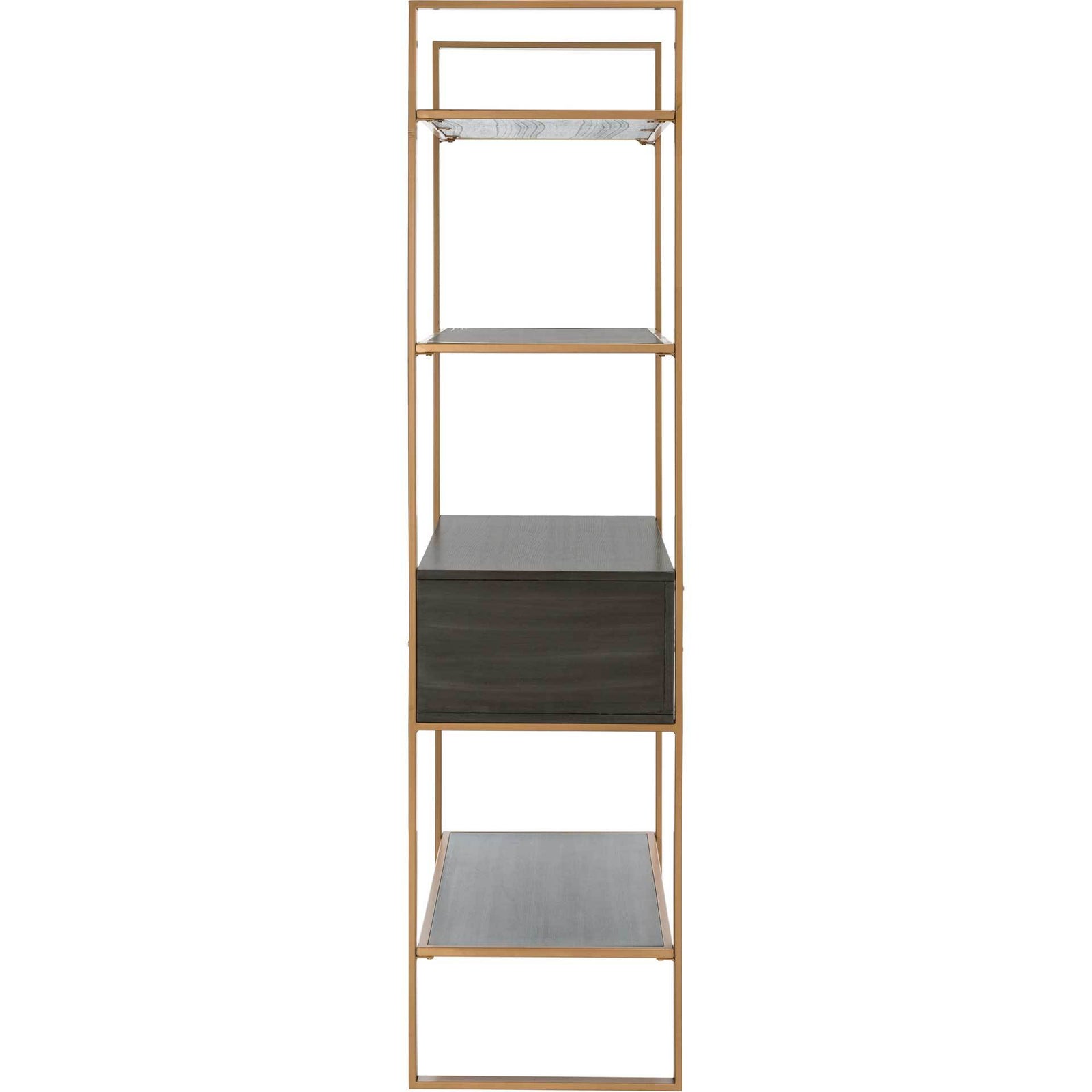 Skadi 4 Tier 1 Drawer Etagere Gold/Gray Oak