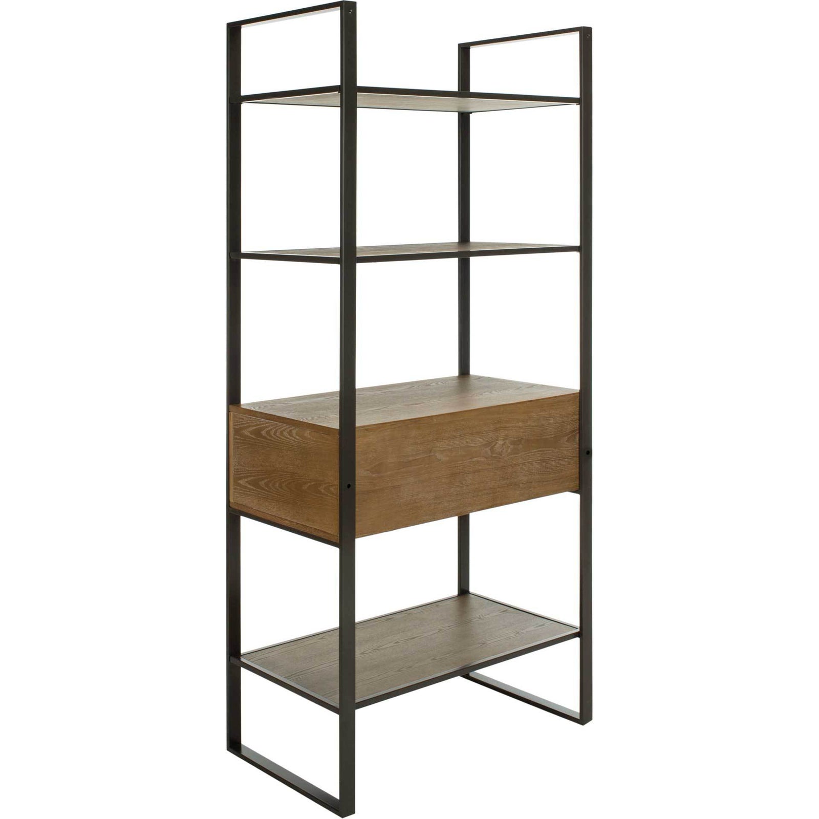 Skadi 4 Tier 1 Drawer Etagere Gun Metal/Rustic Oak
