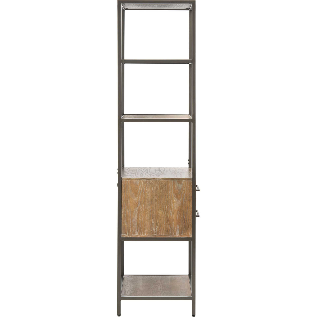 Johannes 5 Shelf 1 Drawer Etagere Rustic Oak/Gunmetal