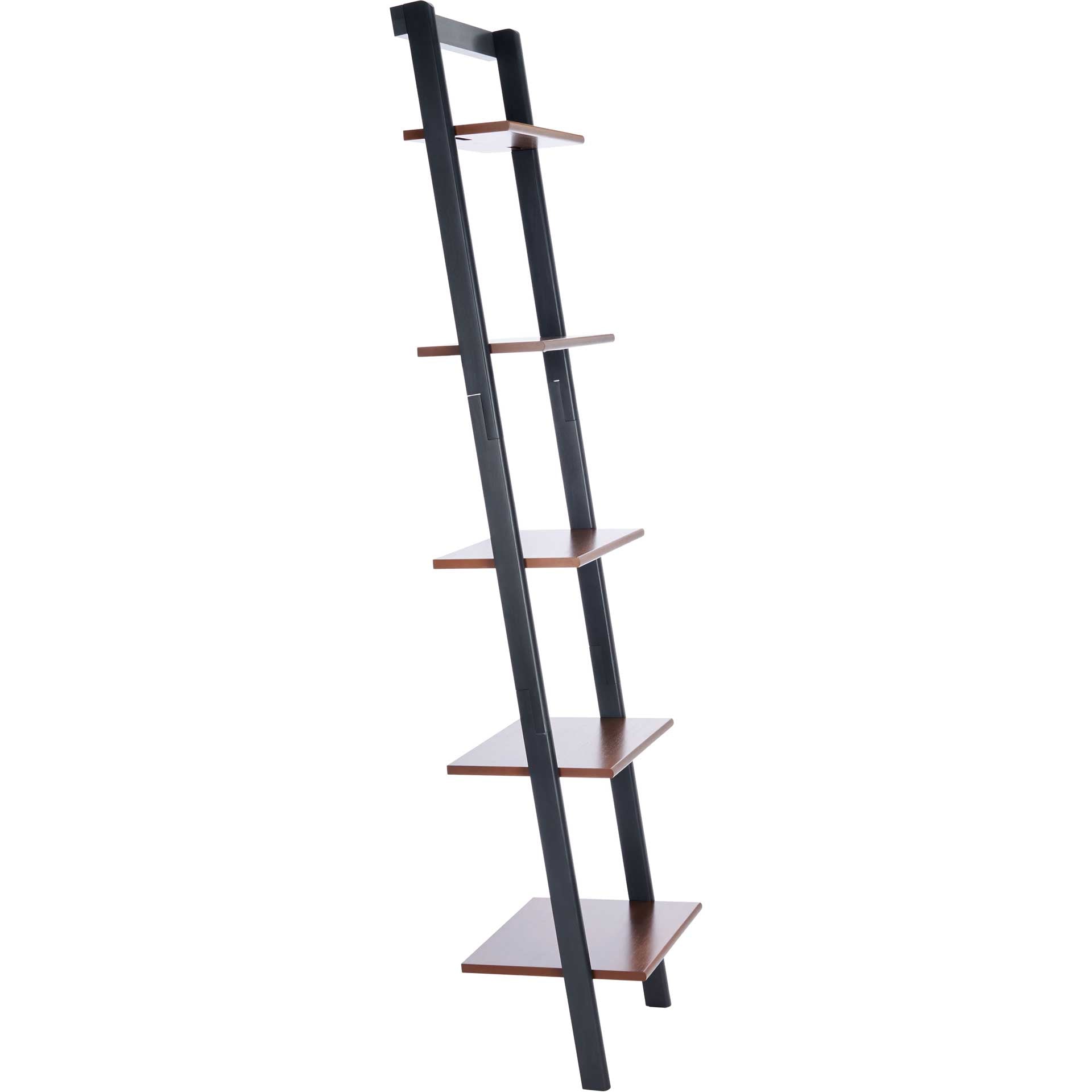 Albina 5 Tier Leaning Etagere Honey Brown/Charcoal
