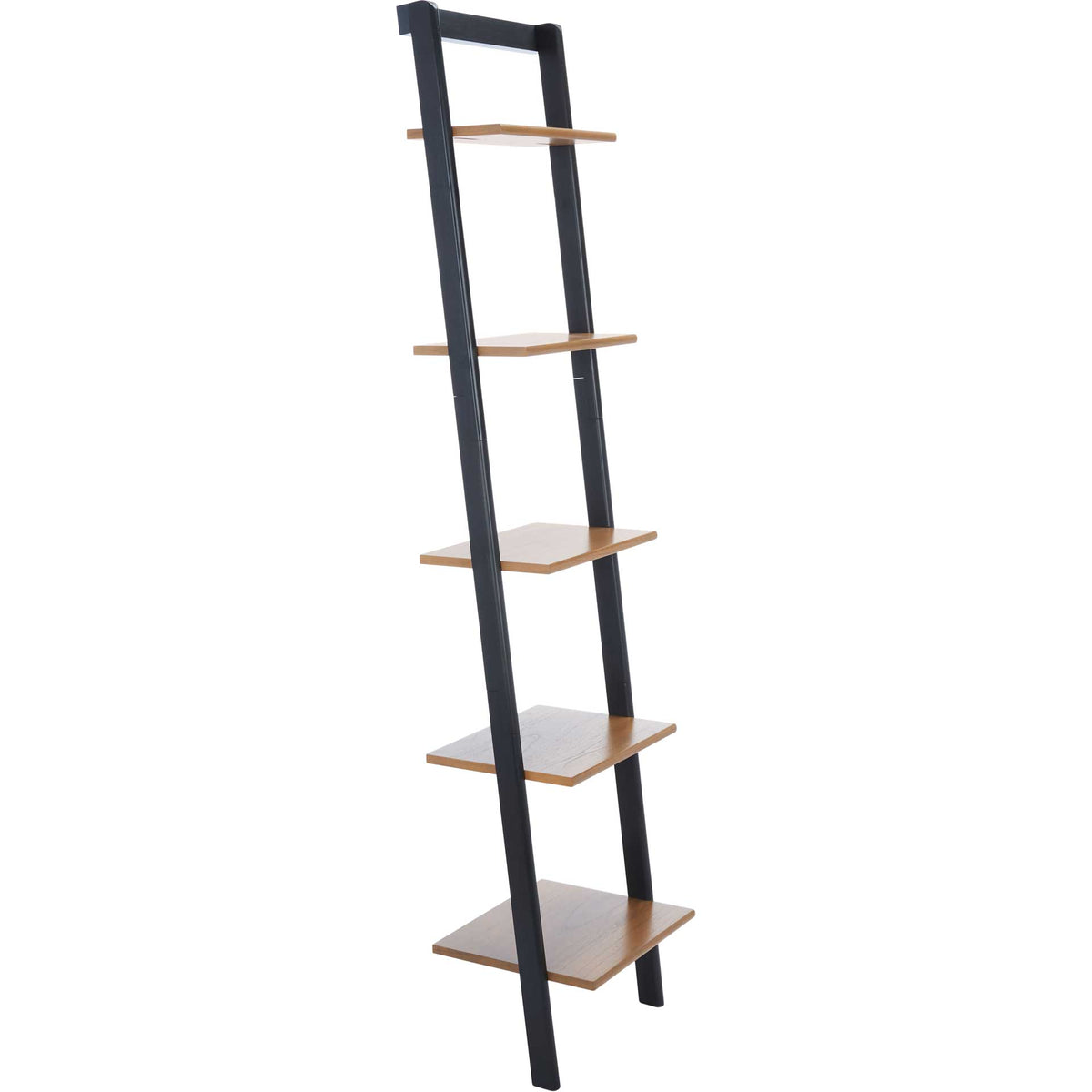 Pale natural shelves extend from a dark leaning frame, growing deeper toward the base || ETG9400C || front_angle_studio