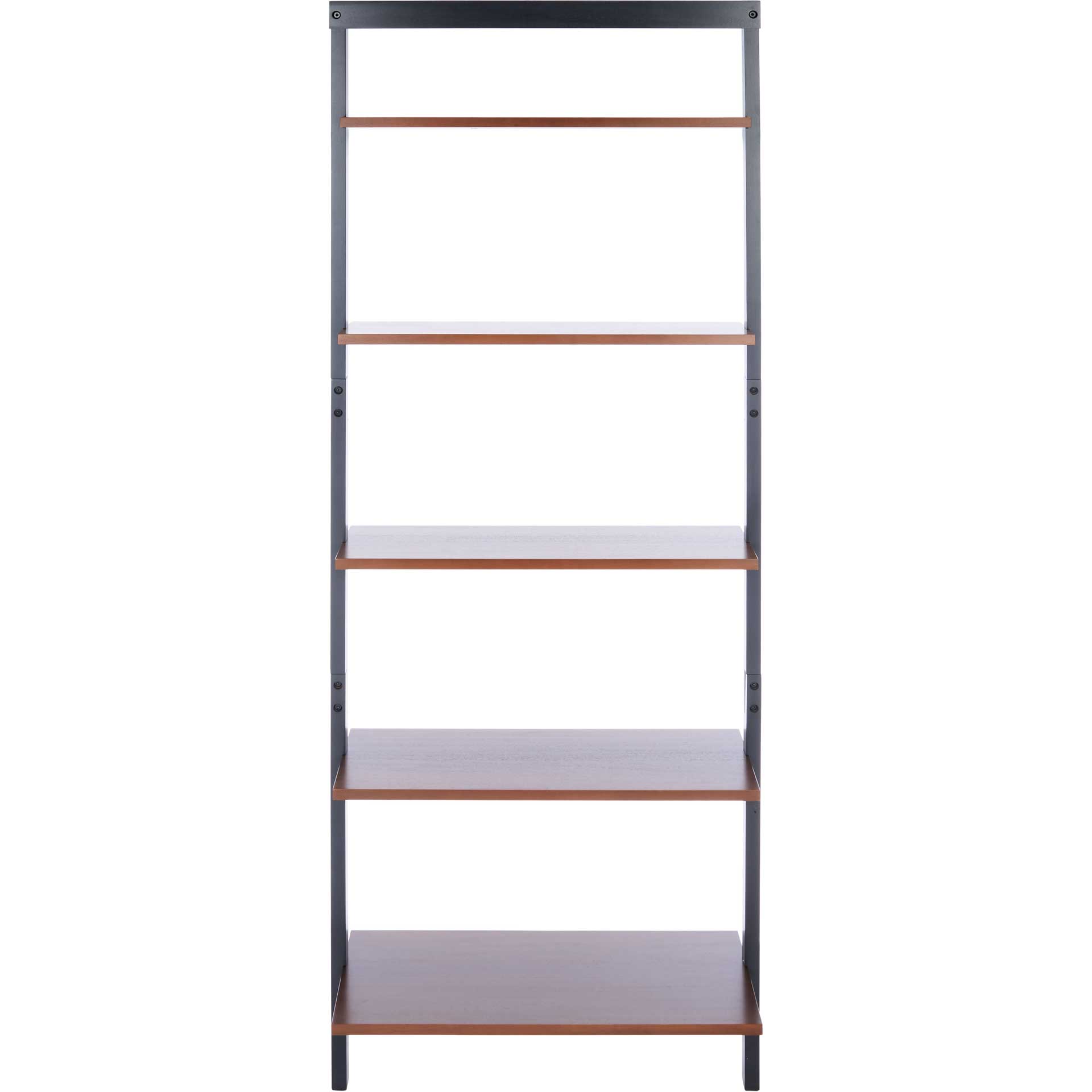 Cuallea 5 Tier Leaning Etagere Honey Brown/Charcoal