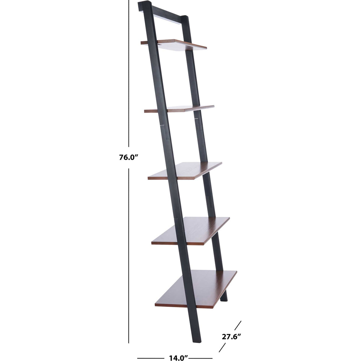 A 76-inch-tall leaning frame fits five tiers into a 27.6-by-14-inch footprint.