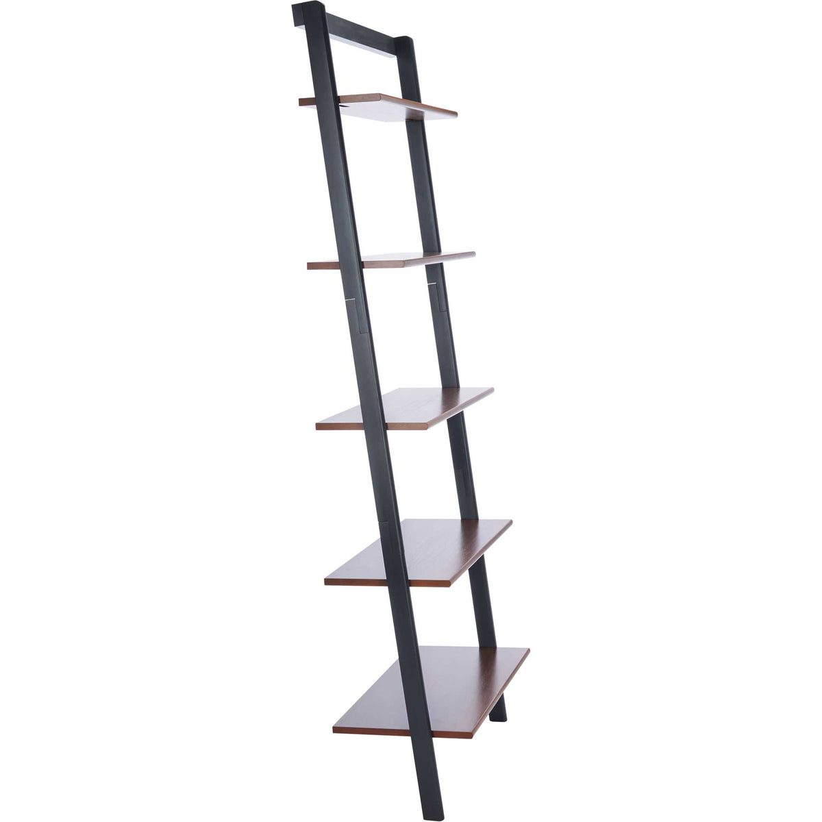 Warm brown tiers extend from a charcoal leaning frame, growing deeper toward the base. || ETG9401A || side_studio