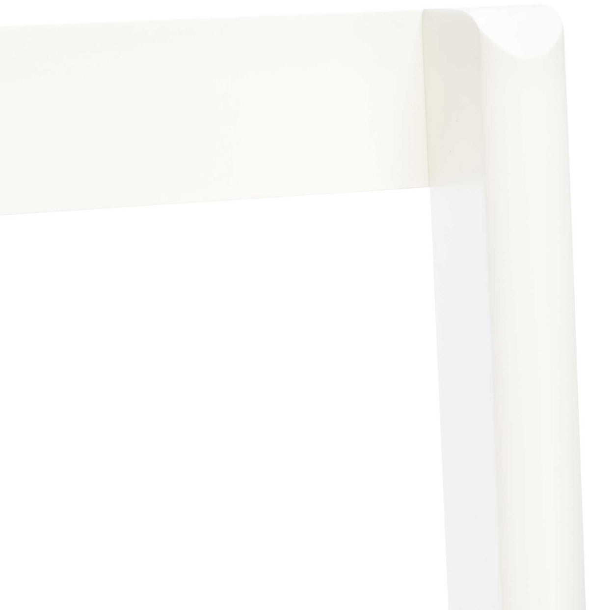 A white top rail meets the upright in a neat, streamlined joint.