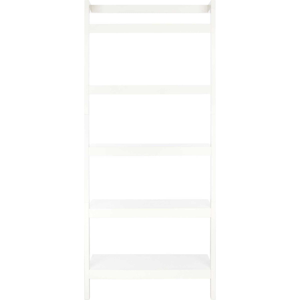 A clean white finish and five open shelves offer versatile space for books and decor. || ETG9402B || front_studio