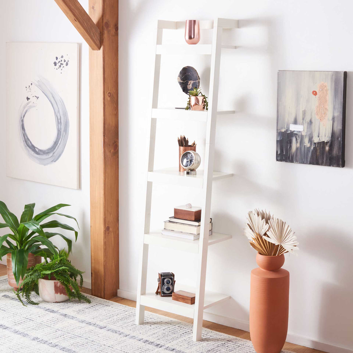 Yara 5 Tier Leaning Etagere White