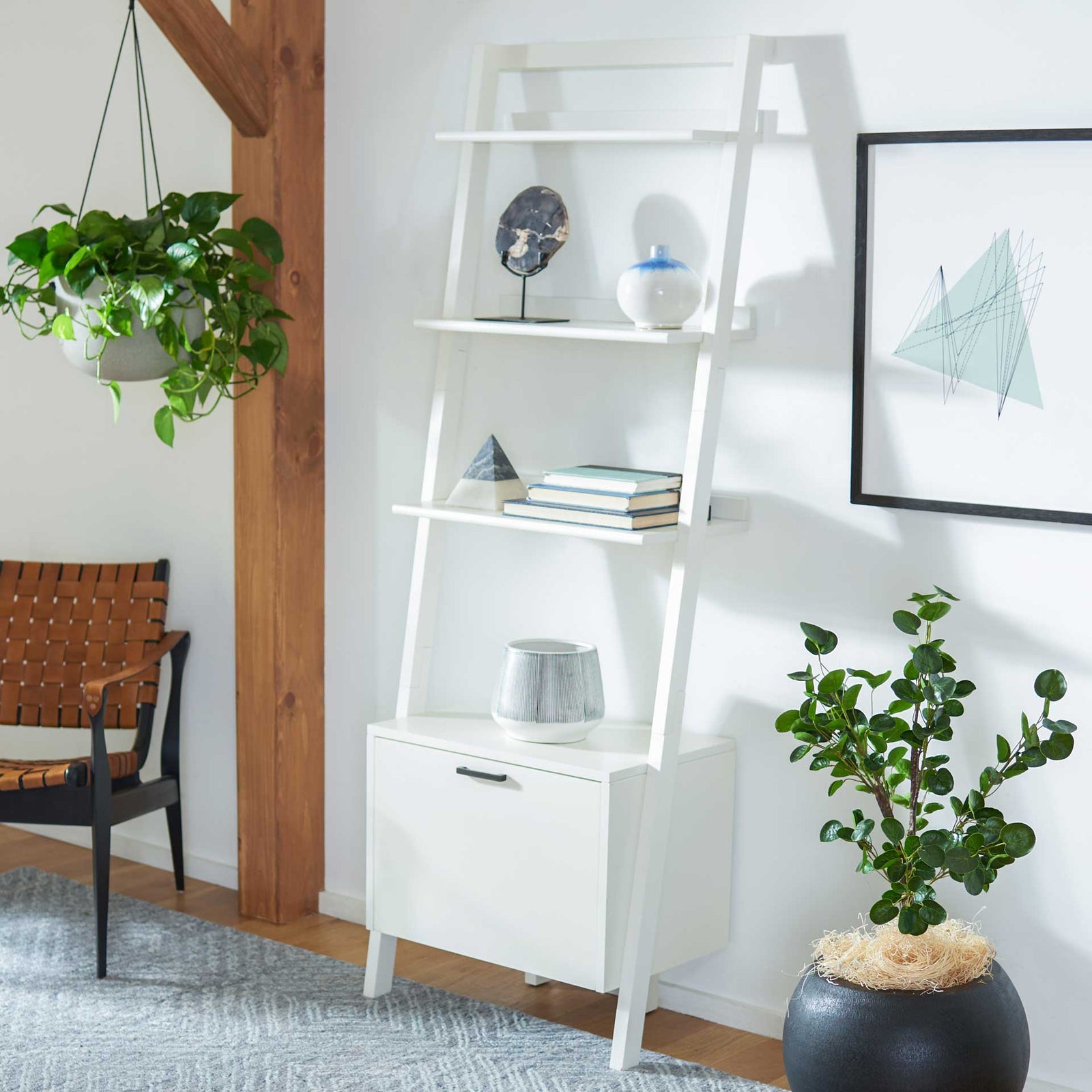 Landria 3 Shelf 1 Door Etagere White