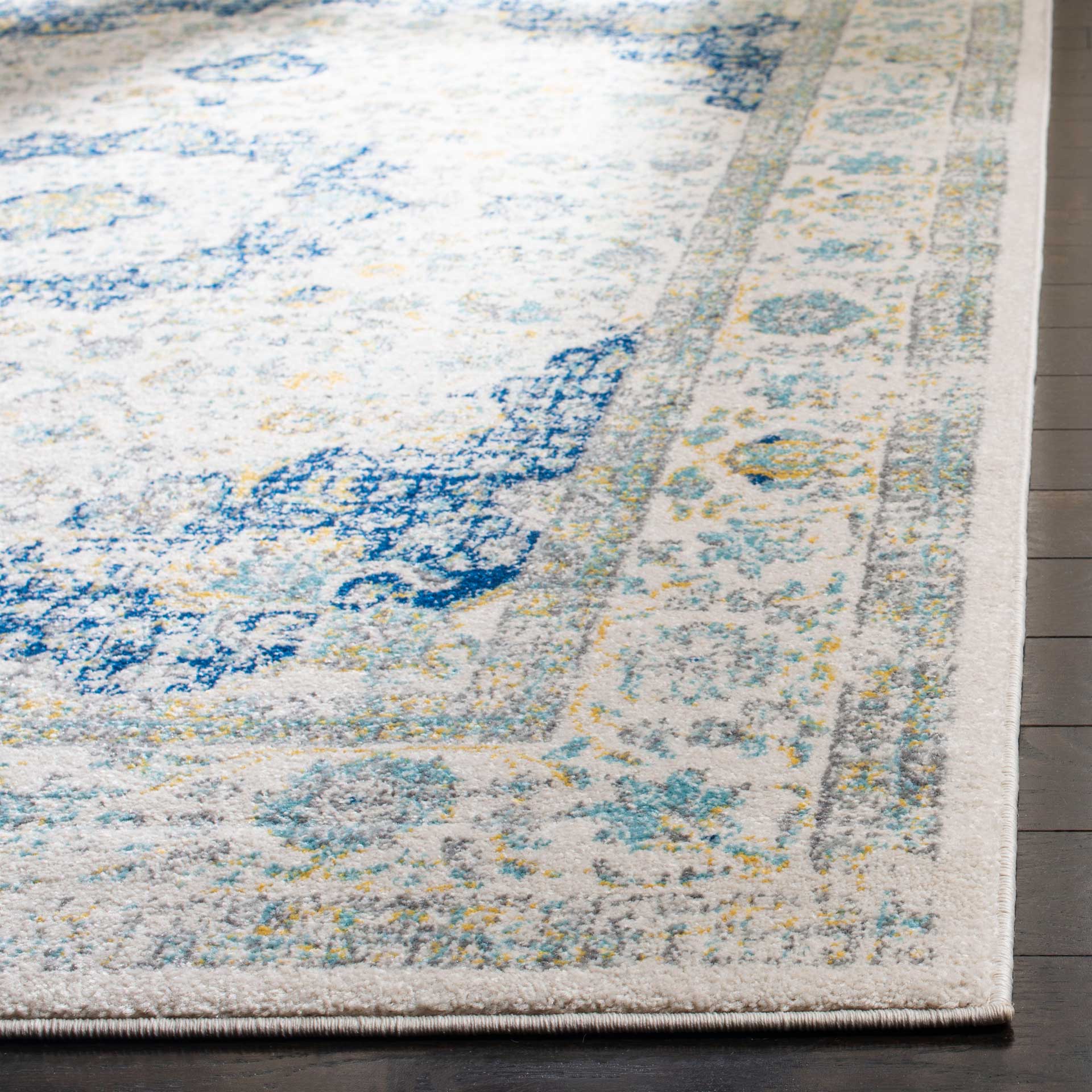 Evoke Medallion Ivory/Blue Area Rug - Froy.com