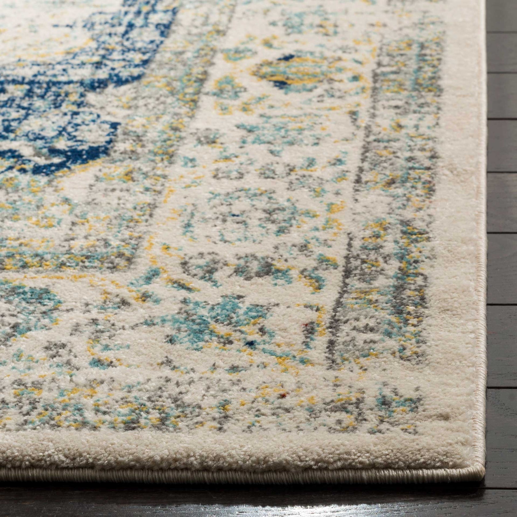 Evoke Medallion Ivory/Blue Area Rug - Froy.com