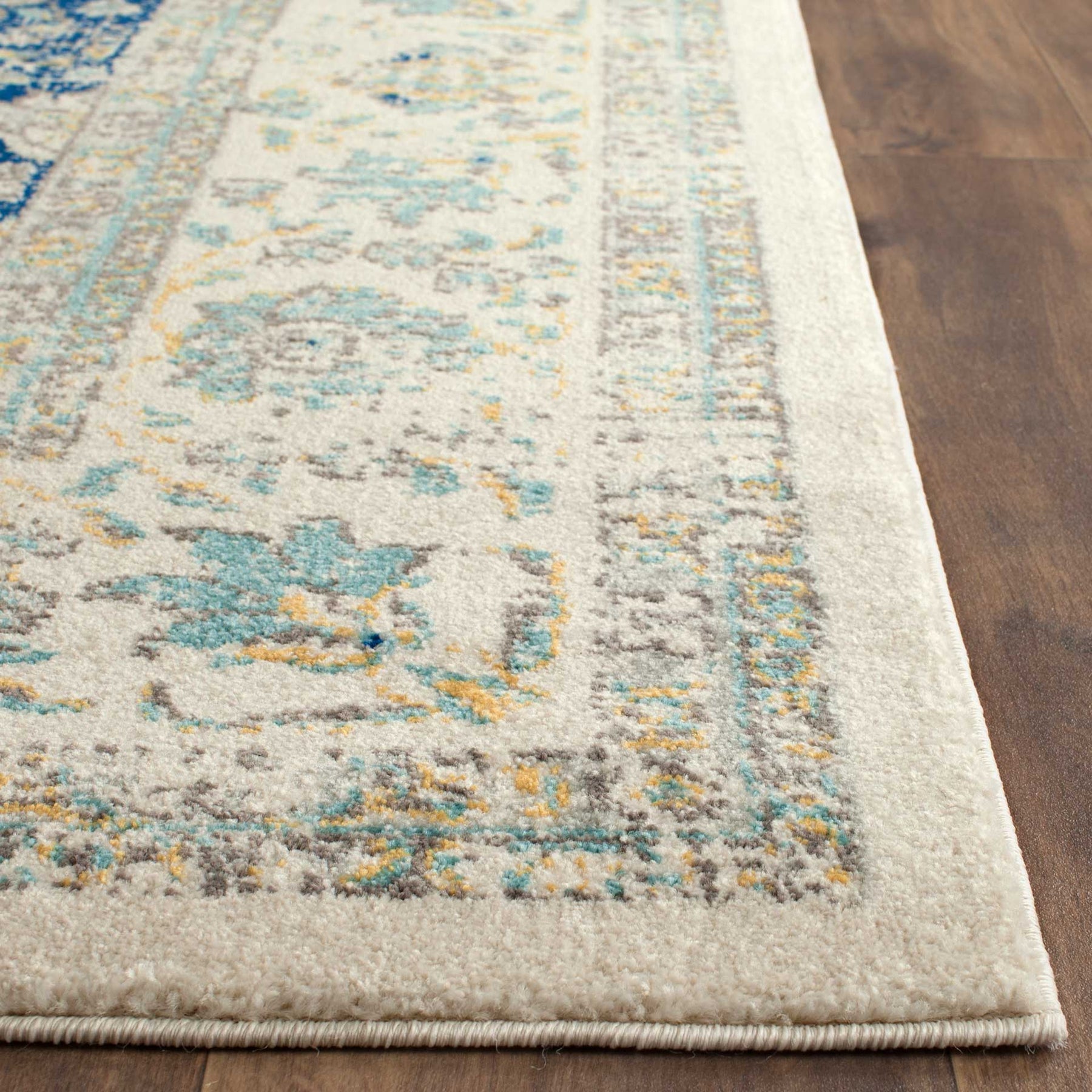 Evoke Medallion Ivory/Blue Area Rug - Froy.com