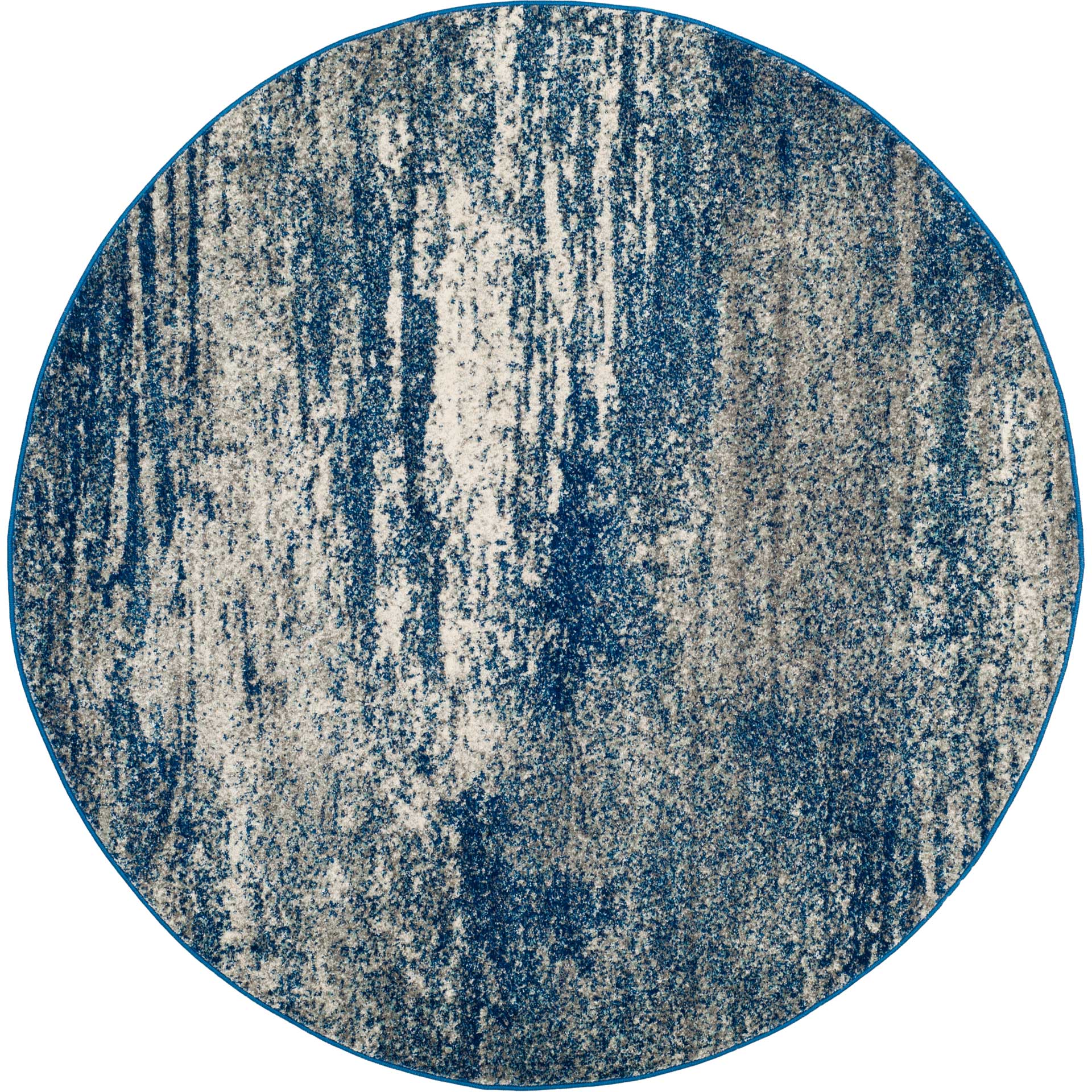 Evoke Navy/Ivory Round Rug - Froy.com
