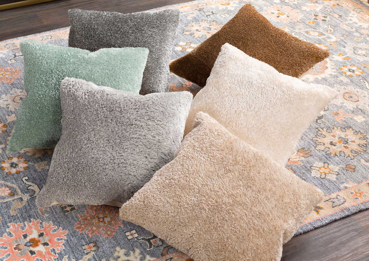 Flora Pillow Beige/Medium Gray/Ivory