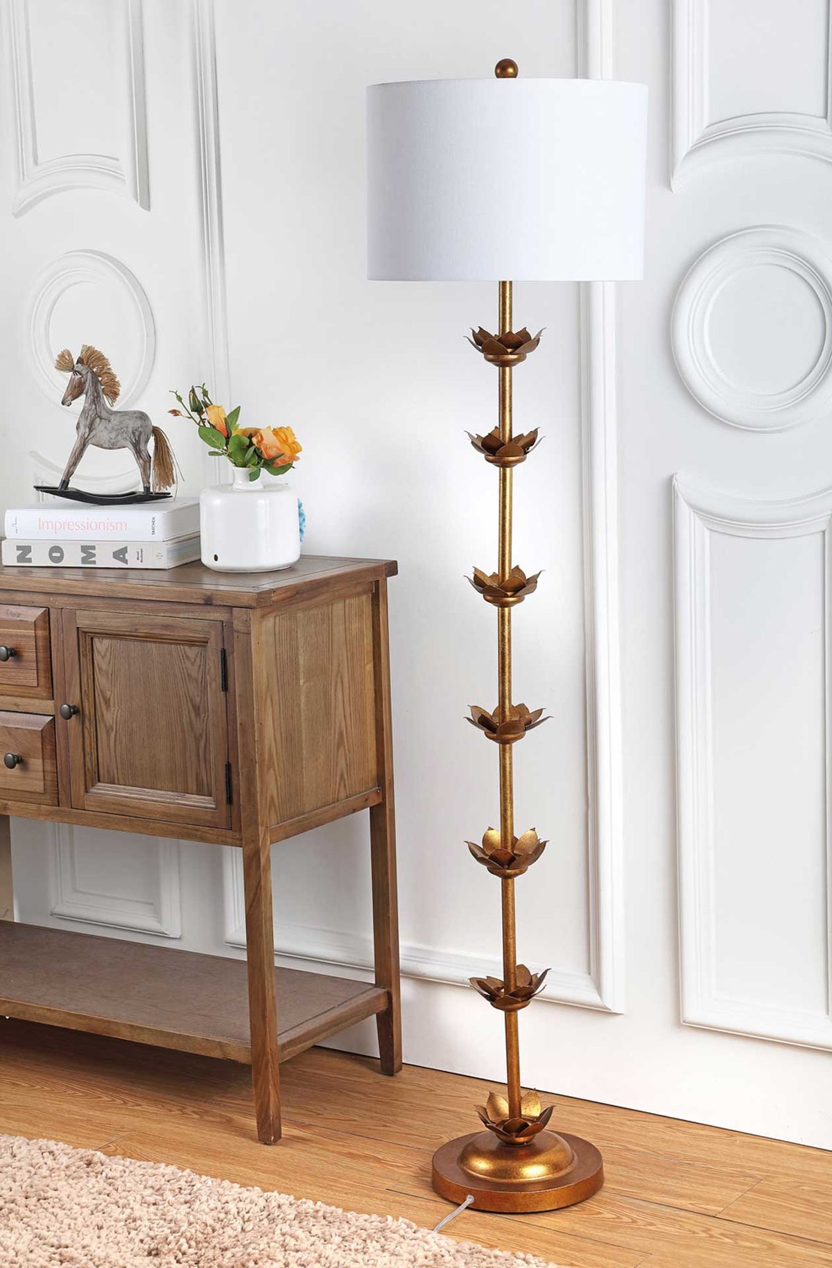 Lainey Leaf Floor Lamp Antique Gold