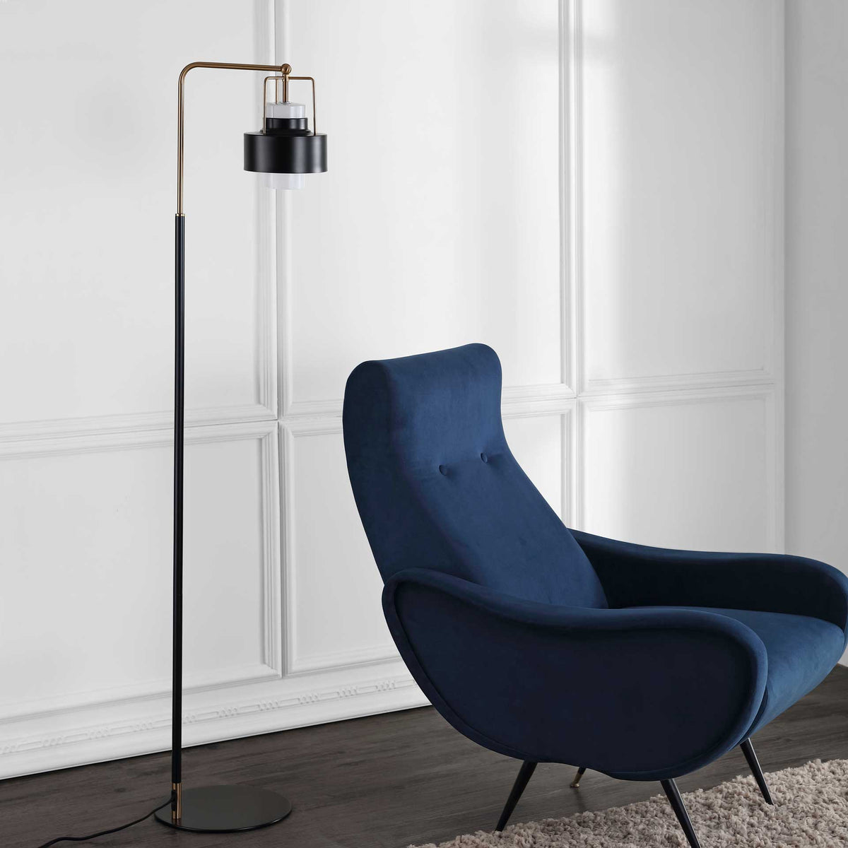 Brayden Floor Lamp Black/Brass Gold