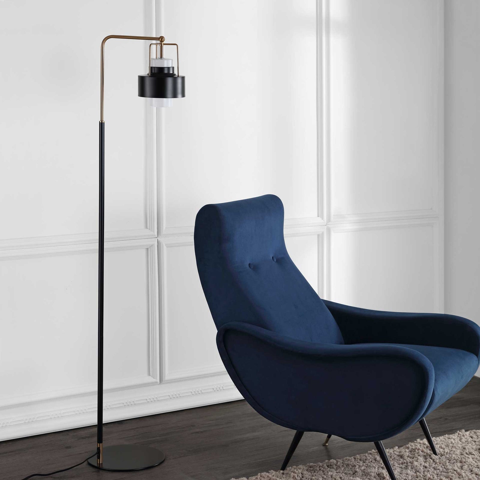 Brayden Floor Lamp Black/Brass Gold