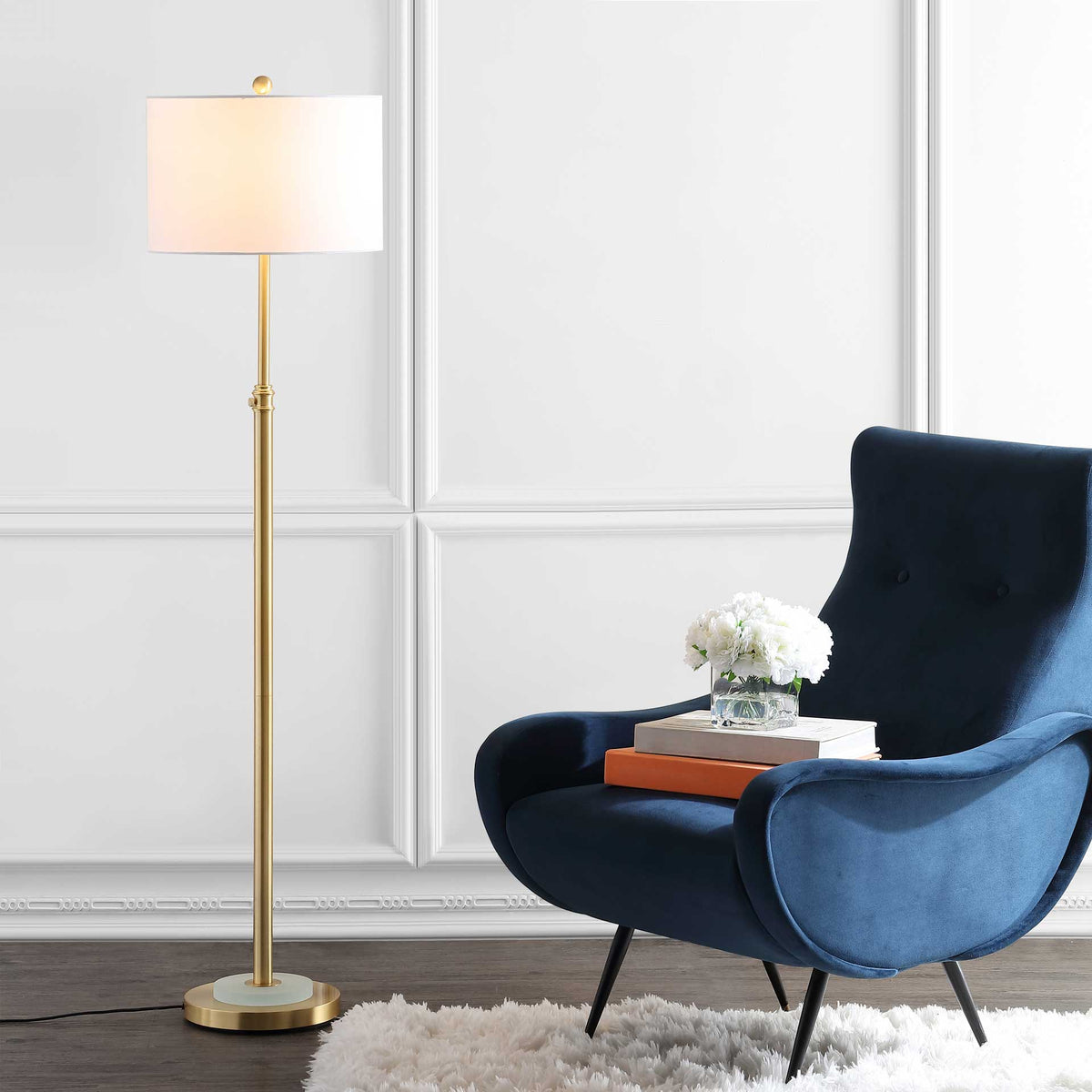 Piran Floor Lamp Brass Gold/Frost White