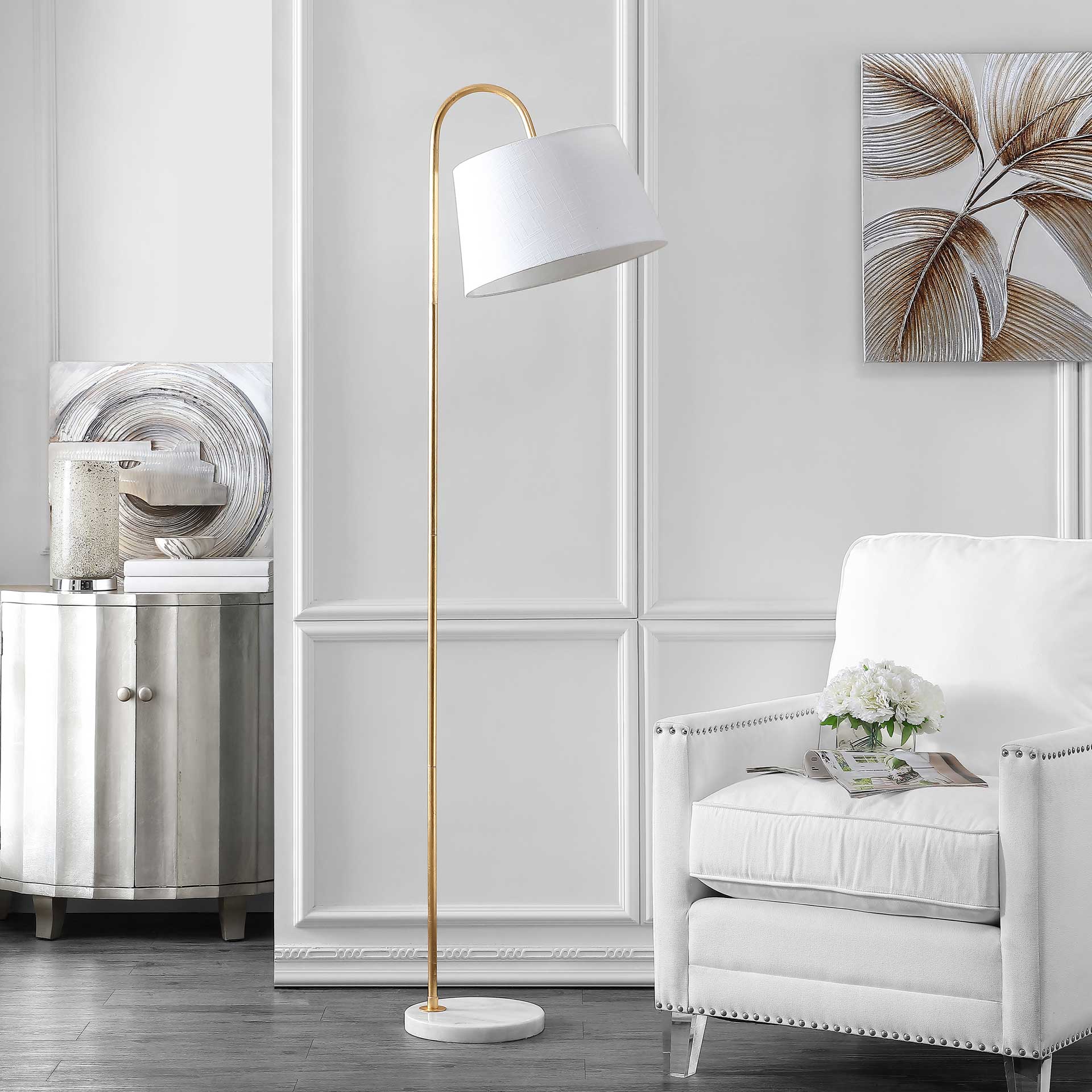 Dahlia Floor Lamp Gold/White