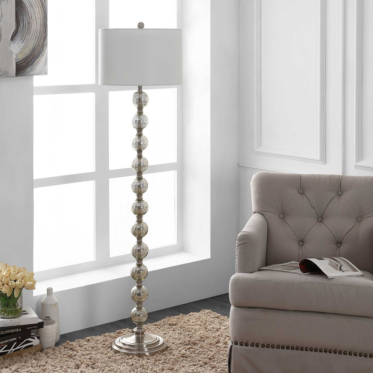 Cabra Floor Lamp Nickel/Ivory