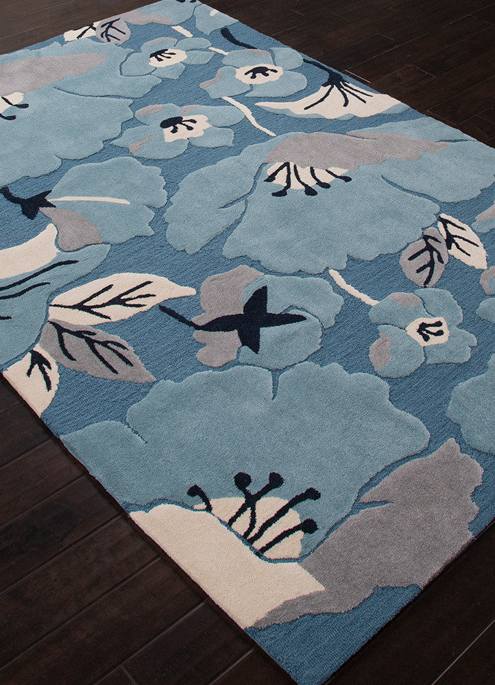 Flora Shoot Blue Heaven/Pearled Ivory Area Rug
