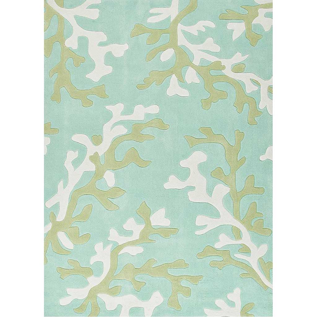 Fusion Coral Fixation Turquoise Blue/White Area Rug
