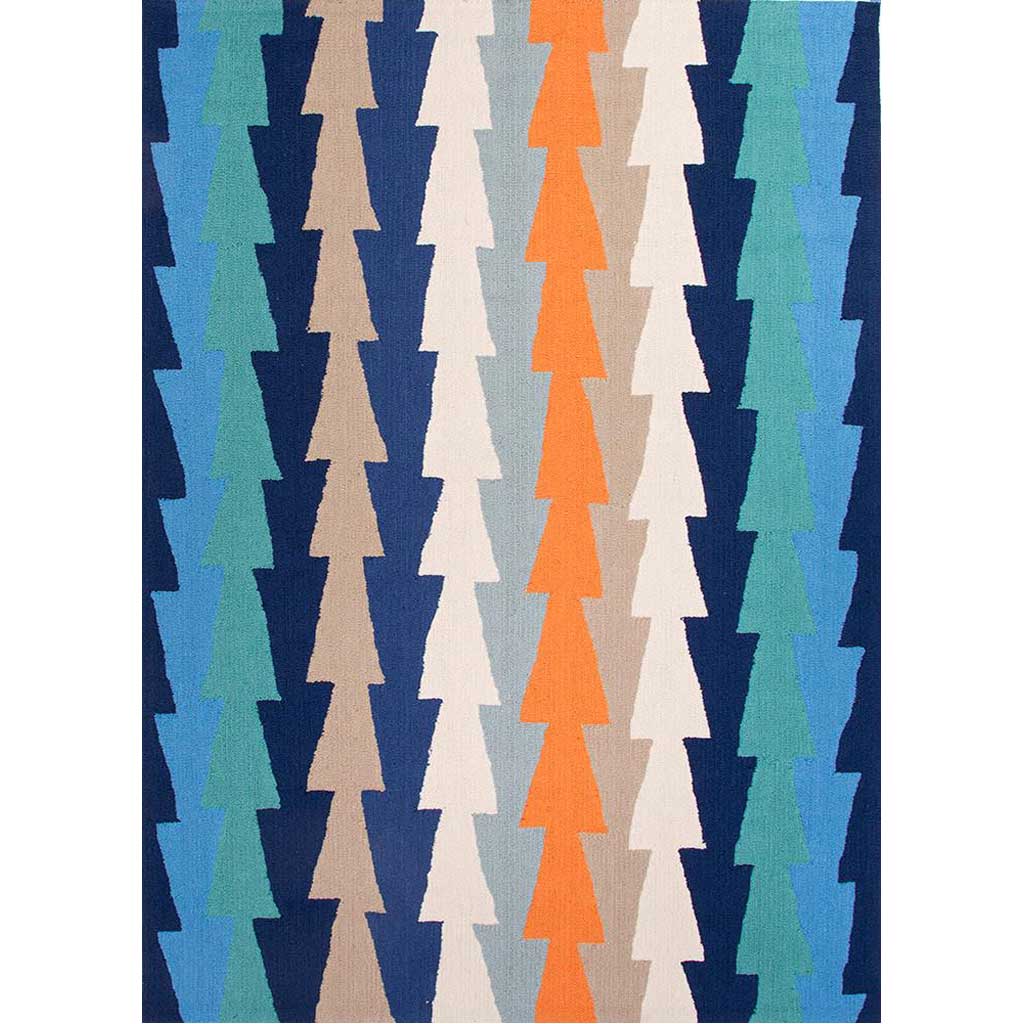 Fusion Stairstep Blue Area Rug